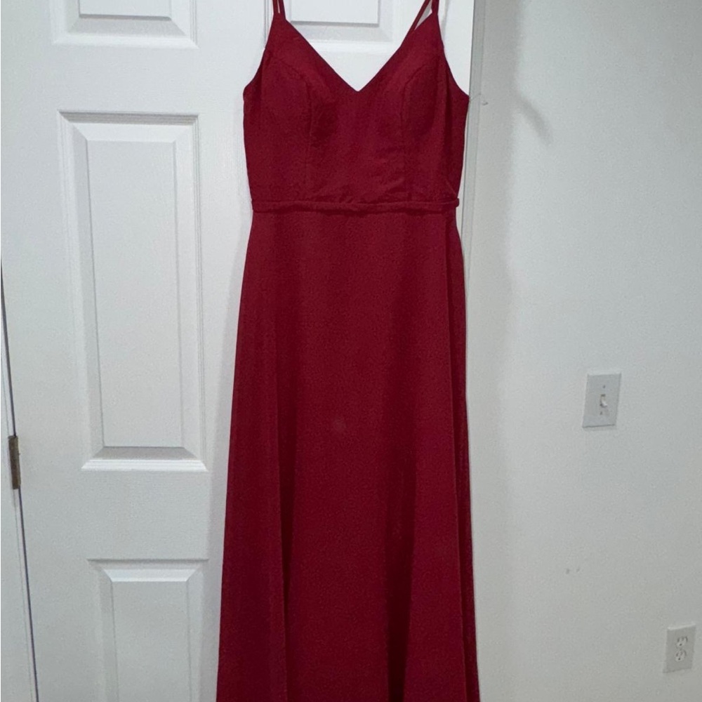 Azazie Burgundy Maxi Dress